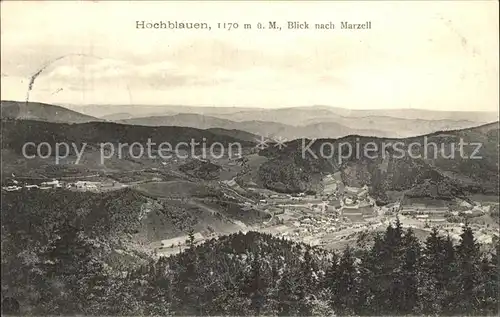 Hochblauen Panorama Blick nach Marzell Schwarzwald Kat. Badenweiler