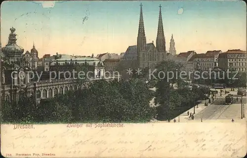 Dresden Zwinger mit Sophienkirche Kat. Dresden Elbe