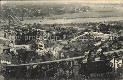 Loschwitz Blasewitz Bergschwebebahn Elbe Bruecke Kat. Dresden