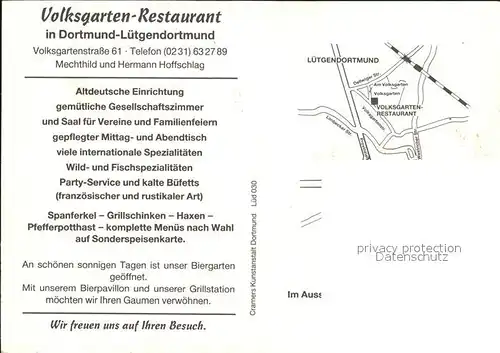 Luetgendortmund Volksgarten Restaurant Kat. Dortmund