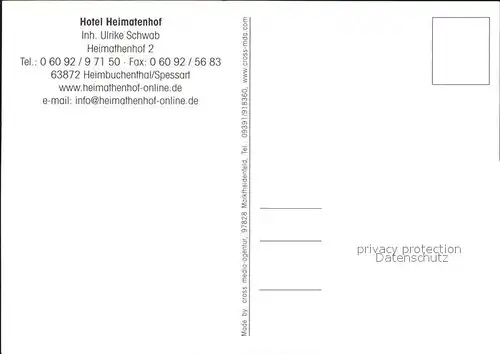 Heimbuchenthal Hotel Heimatenhof  Kat. Heimbuchenthal