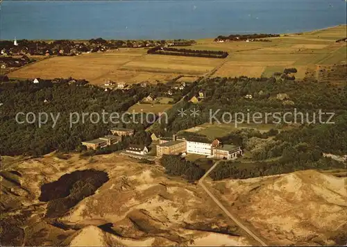 Amrum Kinderkurheim Sattelduene Fliegeraufnahme Kat. Nebel