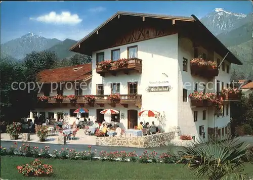 Staudach Oberbayern Bergcafe Gaststaette Muehlwinkl Terrasse