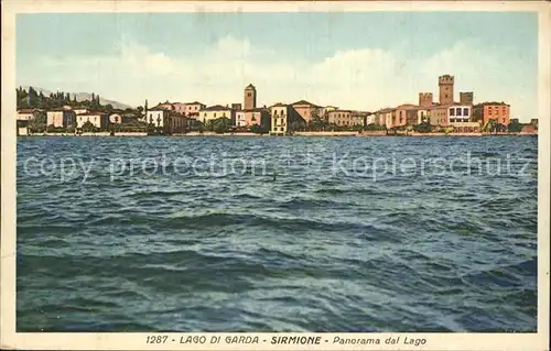 Sirmione Lago di Garda Blick vom See Kat. Italien