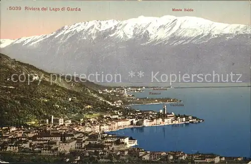 Gardone Riviera Lago di Garda Panorama mit Monte Baldo Kat. Italien
