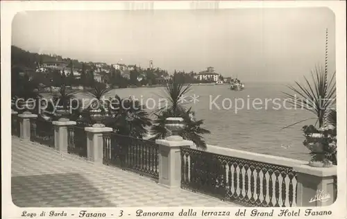 Fasano Lago di Garda Blick von der Terrasse des Grand Hotels Kat. Italien