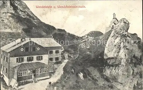 Wendelsteinhaus mit Wendelsteinkirchlein Bayerischer Alpen Kat. Bayrischzell