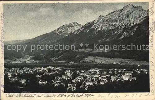 Bad Reichenhall Gesamtansicht mit Staufen und Zwiesel Kat. Bad Reichenhall