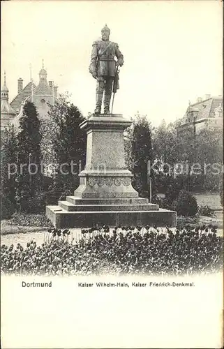 Dortmund Kaiser Wilhelm Hain Kaiser Friedrich Denkmal Statue Kat. Dortmund