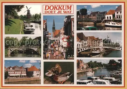 Dokkum Hafen Muehle Stadtansicht Kat. Dokkum