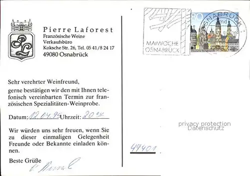 Osnabrueck Pierre Laforest  Kat. Osnabrueck