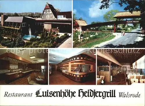 Walsrode Lueneburger Heide Restaurant Luisenhoehe Heidiergrill Kat. Walsrode