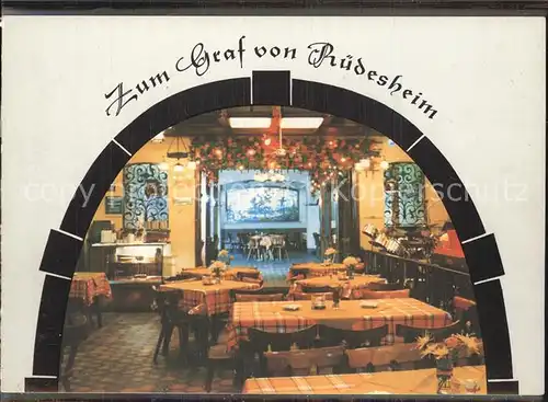 Ruedesheim Rhein Zum Graf von Ruedesheim Aufklappkarte  Kat. Ruedesheim am Rhein