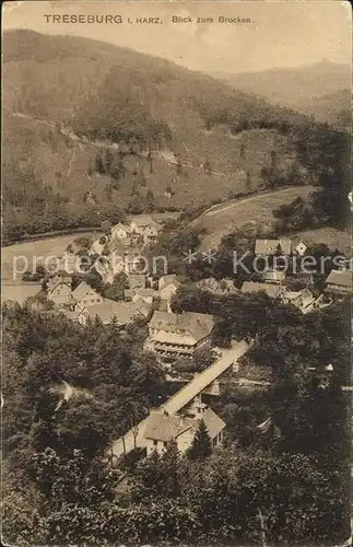 Treseburg Harz Blick zum Brocken Kat. Treseburg