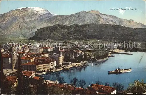 Riva del Garda Teilansicht mit Dampfer Kat. 