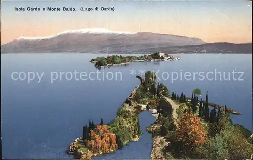 Isola di Garda Teilansicht mit Monte Baldo Kat. Italien