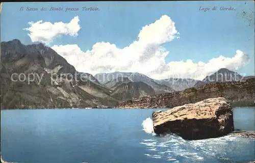 Torbole Lago di Garda Il Sasso dei Bimbi presso Kat. Italien