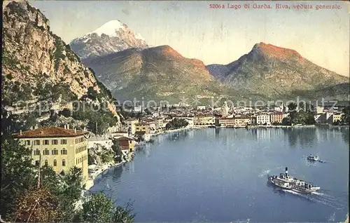 Riva del Garda Gesamtansicht mit Dampfer Kat. 