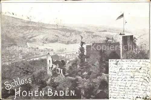 Baden Baden Schloss Hohenbaden Burgruine Kat. Baden Baden