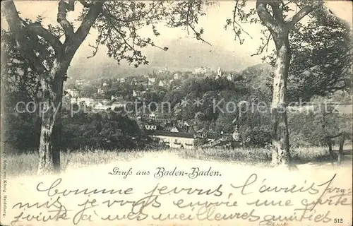 Baden Baden Ansicht vom Waldrand aus Kat. Baden Baden