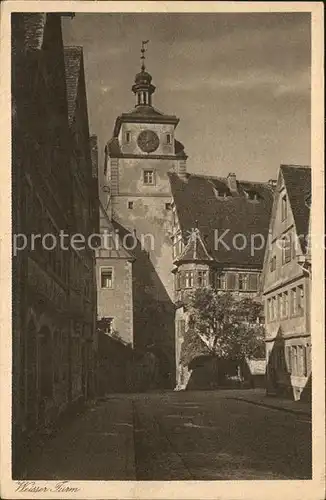 Rothenburg Tauber Weisser Turm Kupfertiefdruck Kat. Rothenburg ob der Tauber