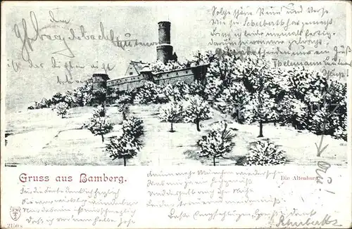 Bamberg Altenburg Winterpanorama Kat. Bamberg