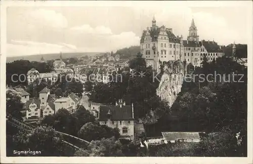 Sigmaringen Stadtbild mit Schloss Kat. Sigmaringen