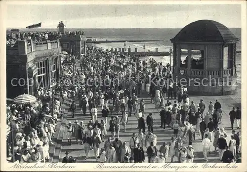 Borkum Nordseebad Promenadenkonzert und Absingen des Borkumliedes Kat. Borkum