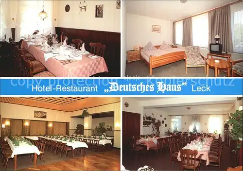 Leck Hotel Restaurant Deutsches Haus Gaestezimmer Gast und Gesellschaftsraeume Kat. Leck