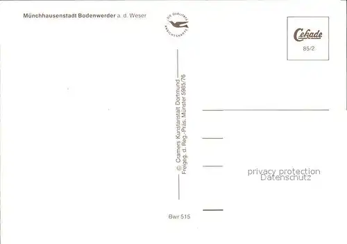 Bodenwerder Muenchhausenstadt Fliegeraufnahme Kat. Bodenwerder