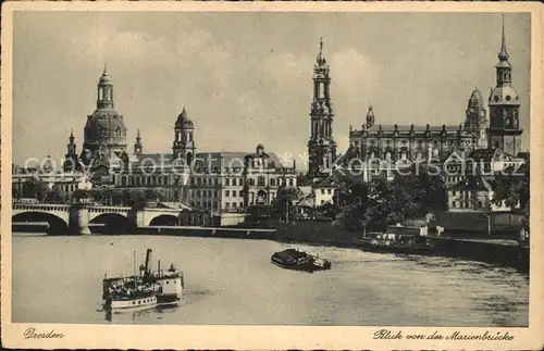 Dresden Blick von der Marienbruecke Kat. Dresden Elbe