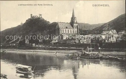 Oberwesel Rhein Liebfrauenkirche Ruine Schoenburg Kat. Oberwesel am Rhein