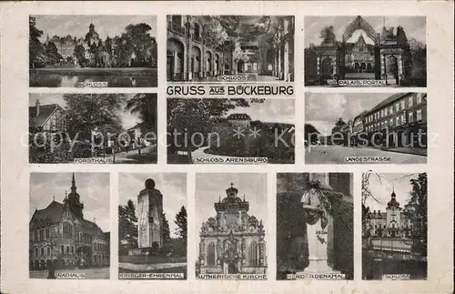 Bueckeburg Schloss Palais Portal Forsthaus Kriegerehrenmal Rathaus  Kat. Bueckeburg