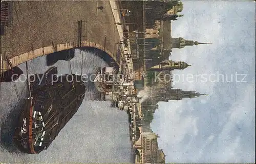 Dresden Blick von Carolabruecke zum Dampfschifflandeplatz Kat. Dresden Elbe