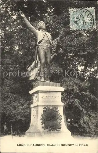 Lons le Saunier Jura Statue de Rouget de l Isle Monument Kat. Lons le Saunier