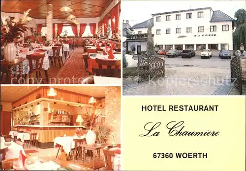 Woerth Bas Rhin Hotel Restaurant La Chaumiere Kat. Woerth