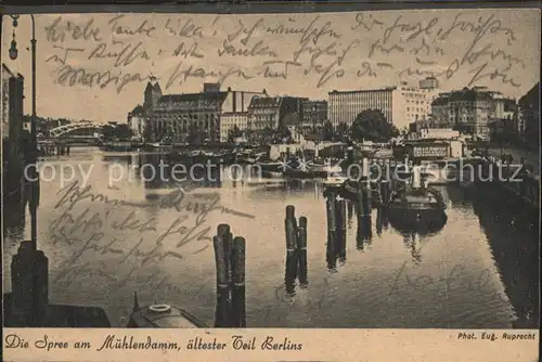 Berlin Die Spree am Muehlendamm aeltester Teil Berlins Kat. Berlin