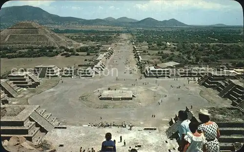 Teotihuacan Panorama Plaza of the Moon Avenue of the Dead Pyramid to the San Kat. San Juan Teotihuacan Mexiko