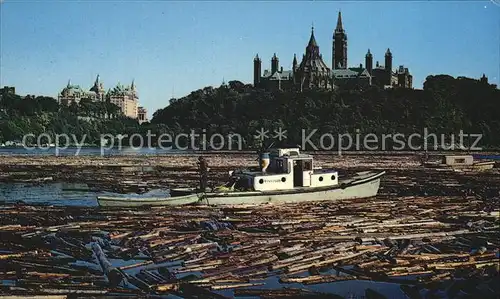 Ottawa Ontario Fluss Floesser Parlamentsgebaeude Kat. Ottawa