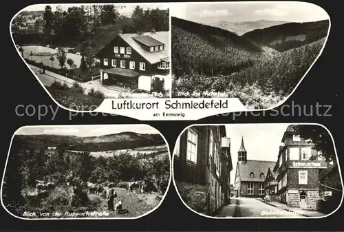 Schmiedefeld Rennsteig Luftkurort Bahnhofstrasse Panorama Kat. Schmiedefeld Rennsteig