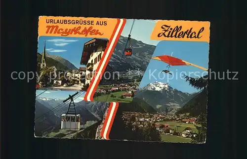 Mayrhofen Zillertal Seilbahn Ortsansicht Panorama Kat. Mayrhofen