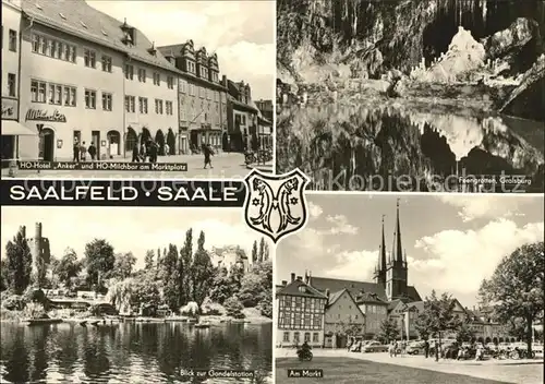 Saalfeld Saale HO Hotel Anker HO Milchbar Marktplatz Feengrotten  Kat. Saalfeld