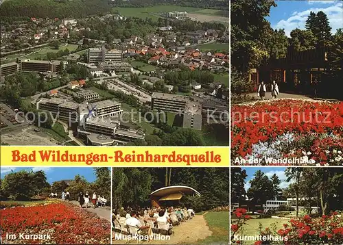 Bad Wildungen Reinhardsquelle Kurpark Musikpavillon Kurmittelhaus Wandelhalle Kat. Bad Wildungen