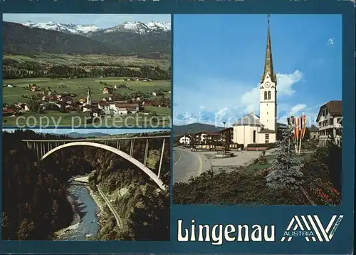 Lingenau Vorarlberg Bregenzerwald Kirche Panorama Kat. Lingenau