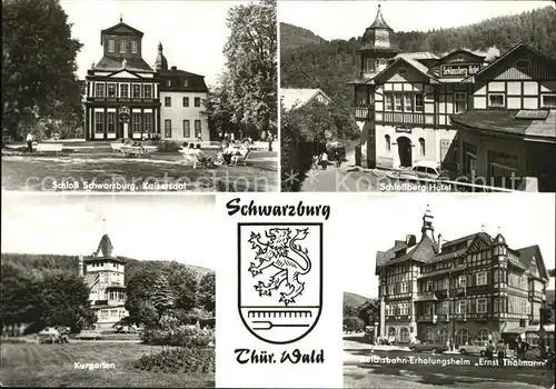 Schwarzburg Thueringer Wald Schloss Kaisersaal Schlossberg Hotel Kurgarten Reichsbahn  Kat. Schwarzburg