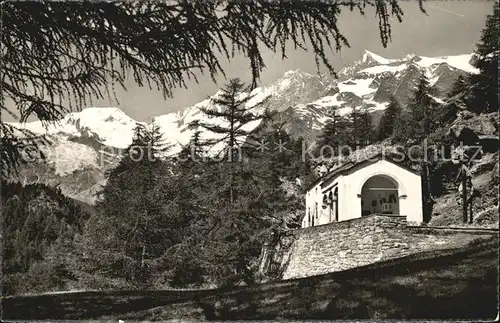 Saas Fee Kapelle zur Hohen Stiege Alphubel Taeschhorn Kat. Saas Fee
