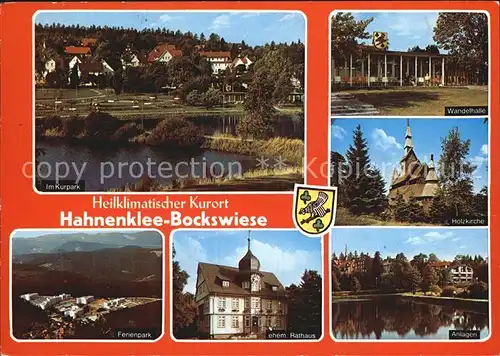 Hahnenklee Bockswiese Harz Holzkirche Kurpark Wandelhalle ehemaliges Rathaus Kat. Goslar