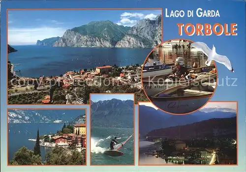 Torbole Lago di Garda Fliegeraufnahme Surfen  Kat. Italien