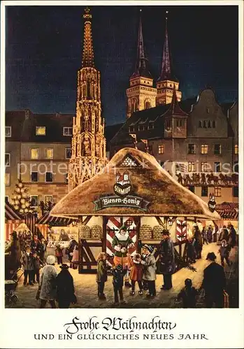 Nuernberg Weihnachtskarte mit Christkindles Markt Kat. Nuernberg