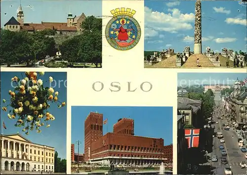 Oslo Norwegen Rathaus Parkanlagen Ortspartien Kat. Oslo